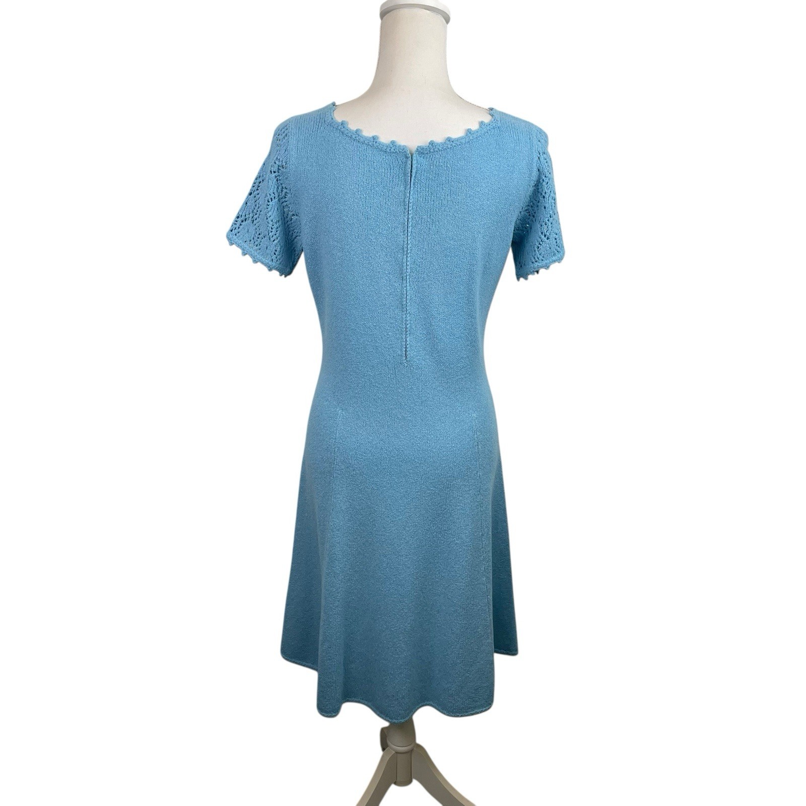 St. John Knits Vintage 1960’s Powder Blue Santana Knit Dress Film TV Hollywood