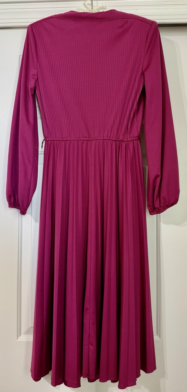 2 Vintage 1970s Women’s Purple & Gray Pleated Dresses