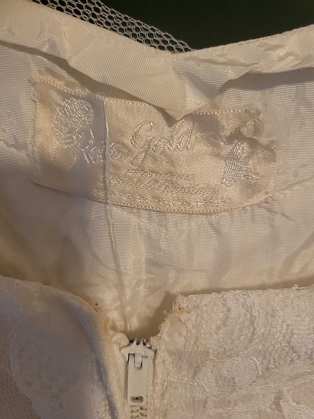 Real Vintage 50s Party Dress Corset Tulle Cream 32 XS