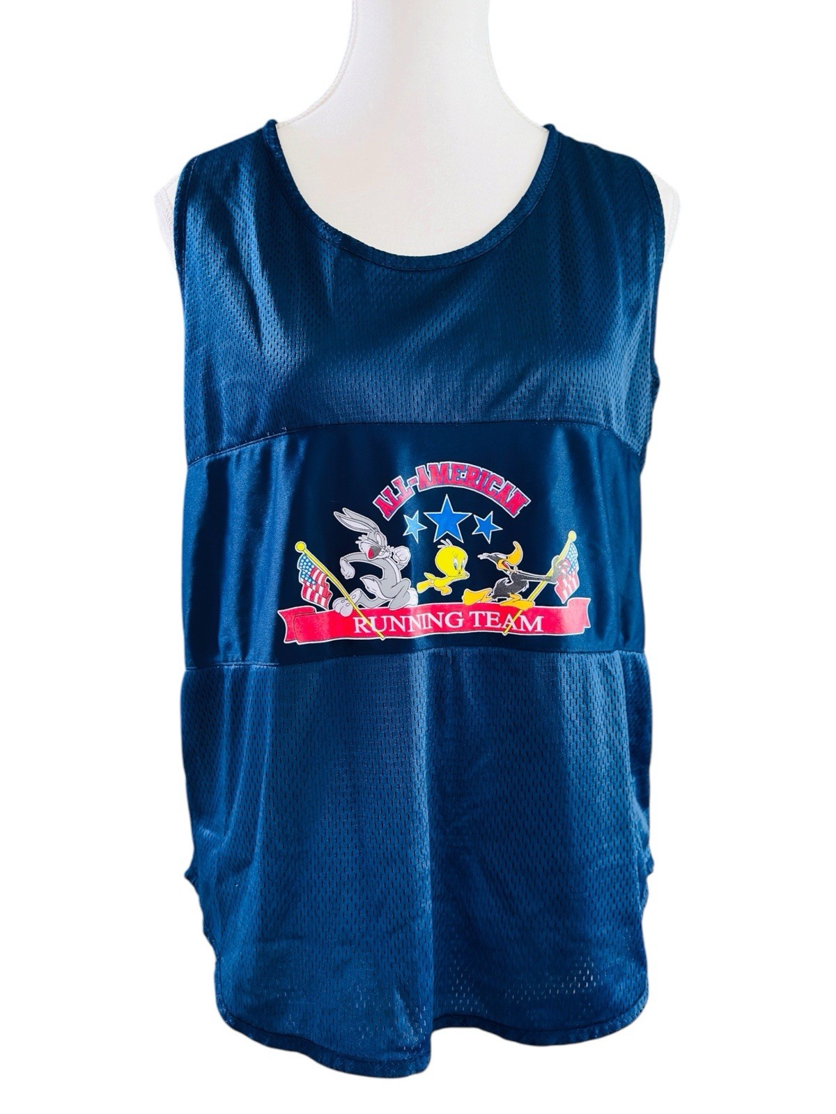 Vintage Looney Tunes All-American Running Team Mesh Jersey Tank Top S