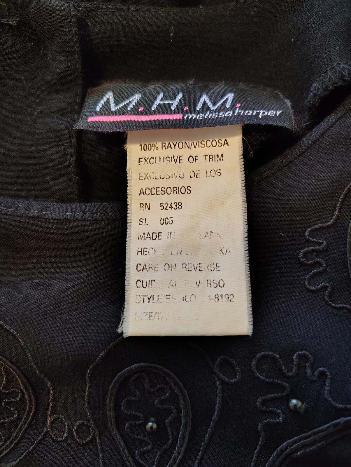 Vintage 1990’s MHM Melissa Harper black dress Ladies size 14