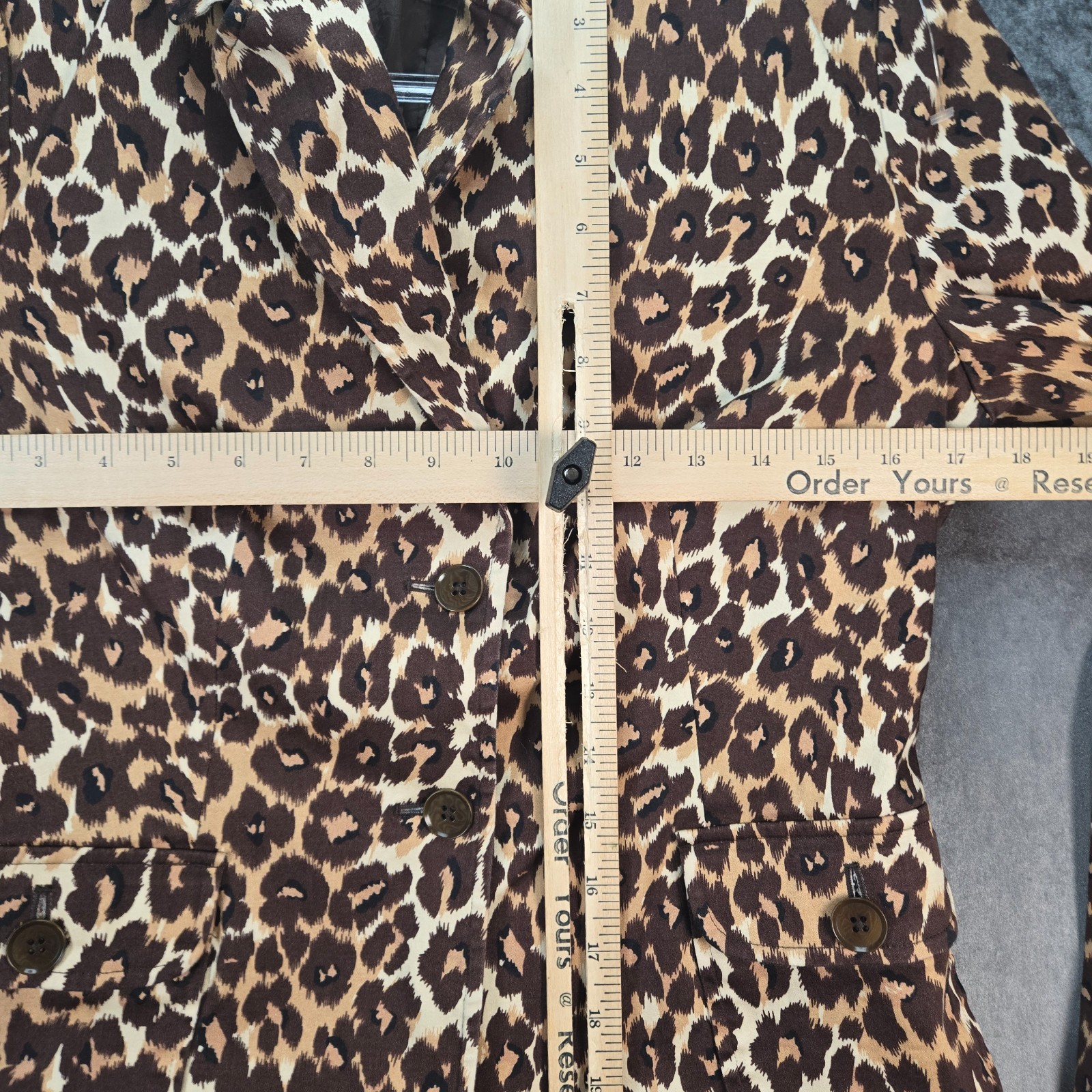 Vintage Harold’s Leopard Hourglass Blazer Womens 6 Brown Tan Animal Print Jacket