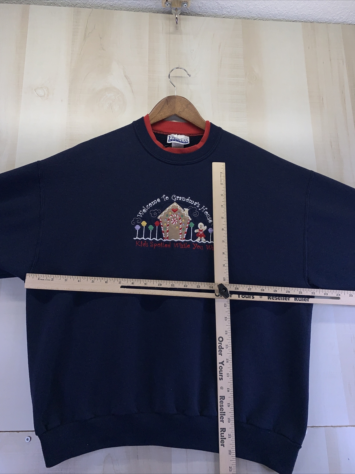 Vintage Endless Designs Welcome To Grandama Sweatshirt Ginger Bread House Sz L