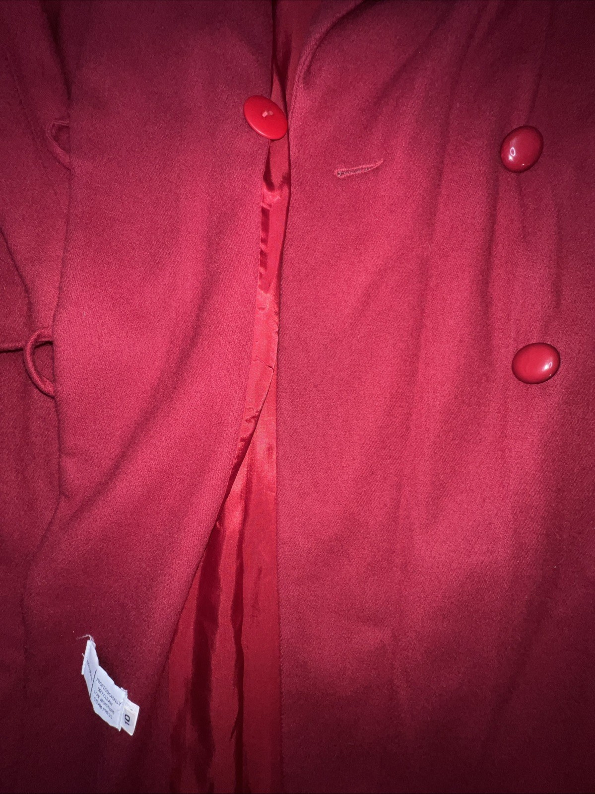 Vintage Bromley collection overcoat women’s 10 wool red Double breasted lined