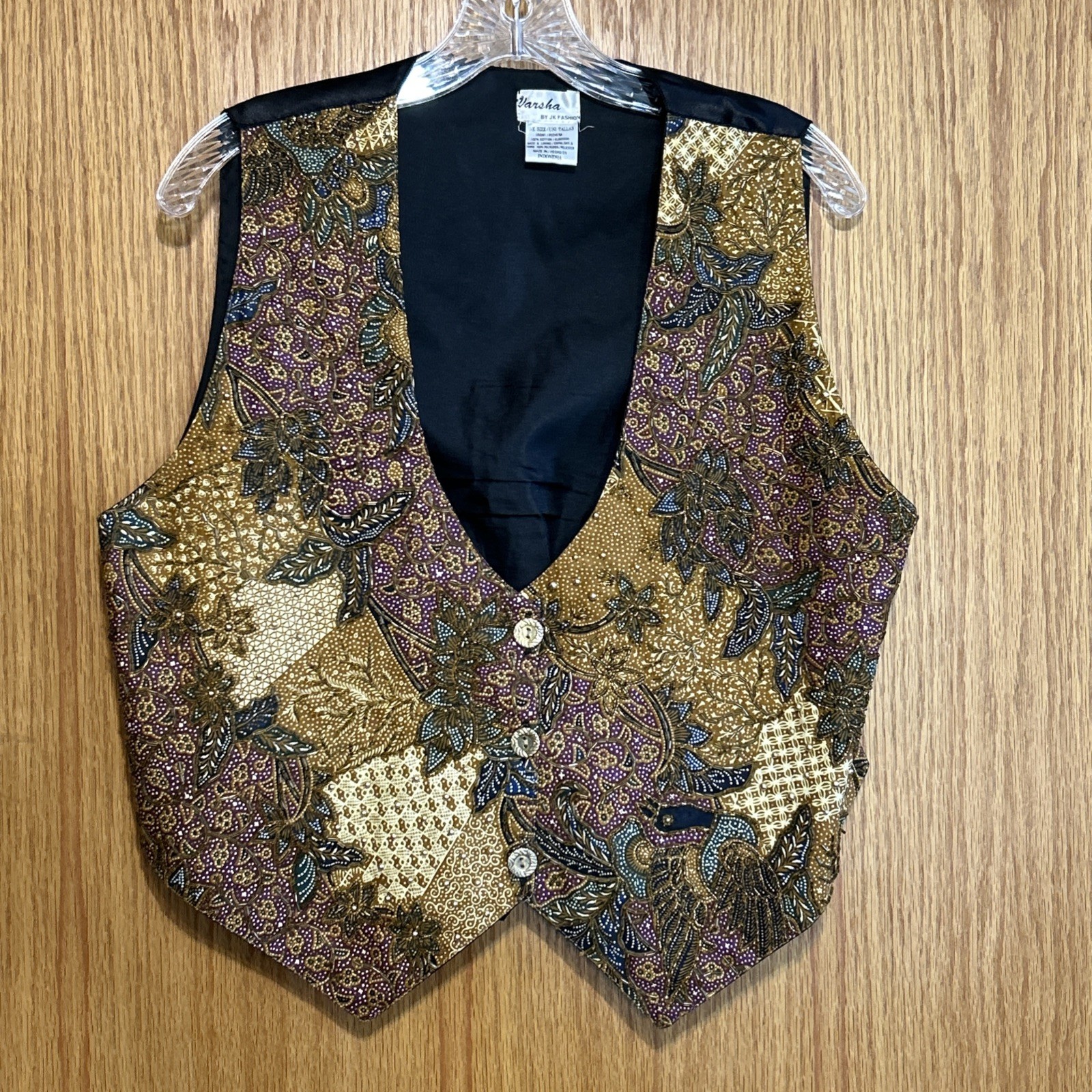 vintage 1980s or 1990s Varsha by JK Fashion beaded vest BOHO Art To Wear
