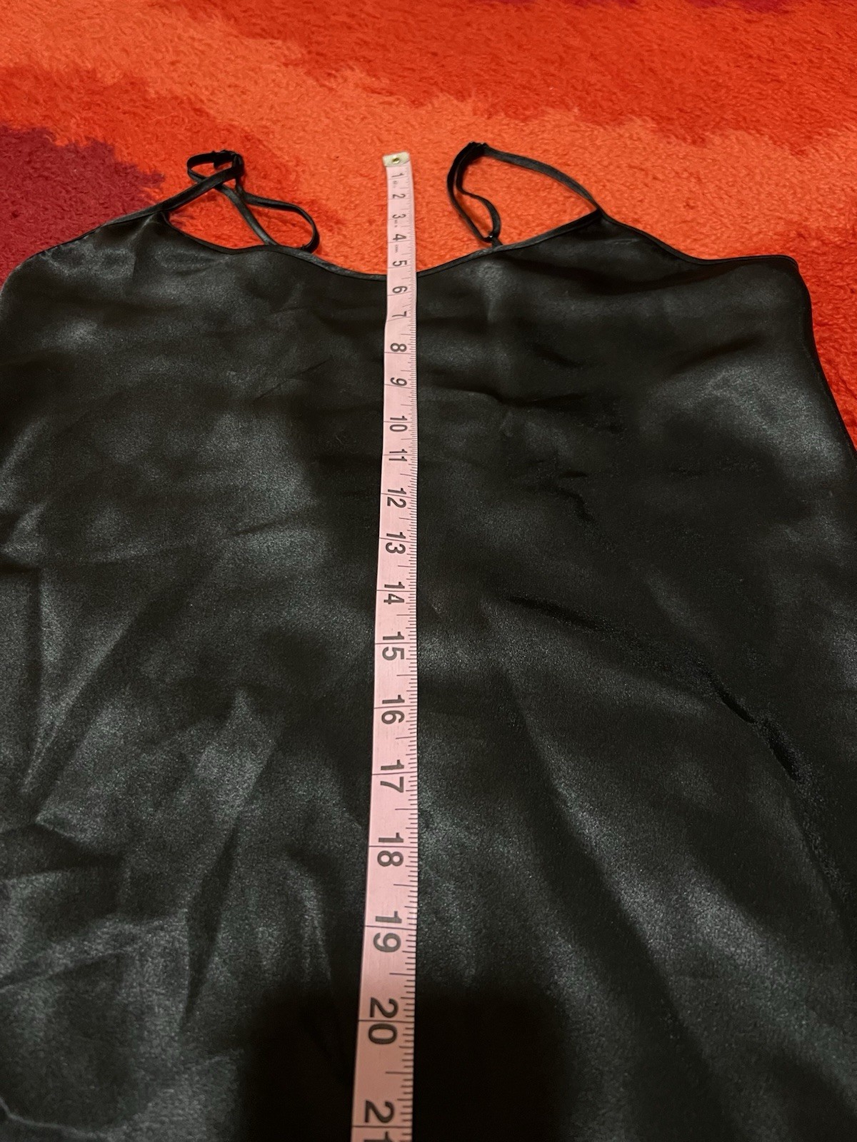 Vtg Gilligan & OMalley Gold Label Gloss Satin Faux Fur Trim Slip Dress Y2K Black