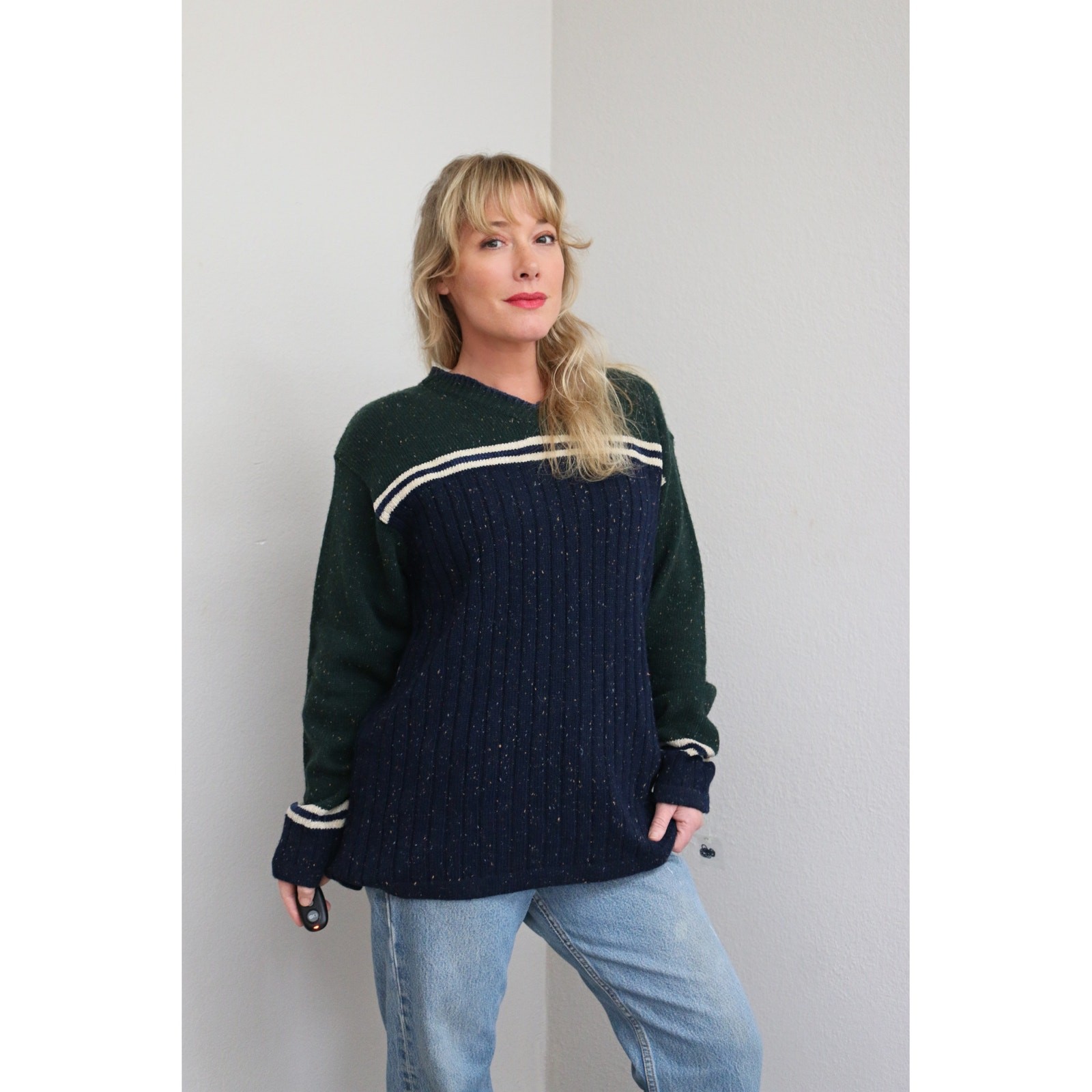 0’s Deadstock Vintage North West Blue Sweater ~ Women’s MD LG XL ~ Preppy Fit