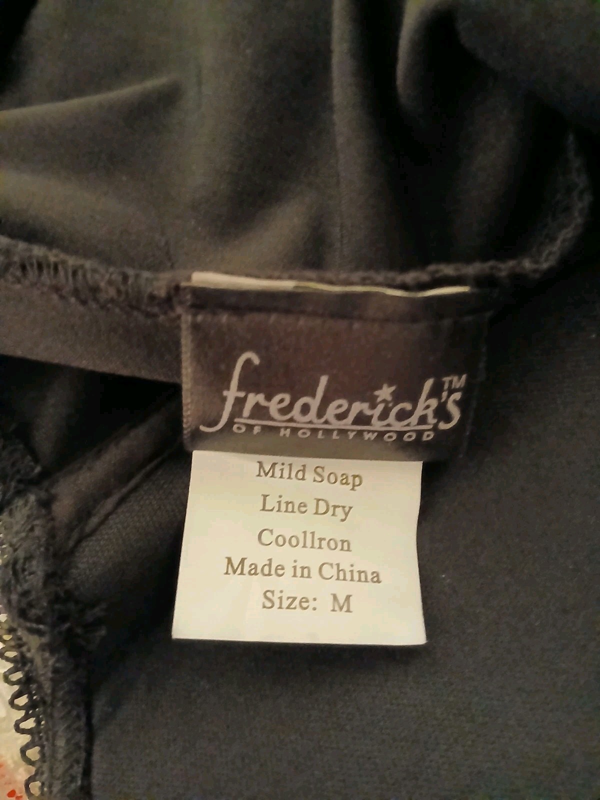 Vintage Fredericks Of Hollywood French Maid Black Satin Ruffle Lace Costume M