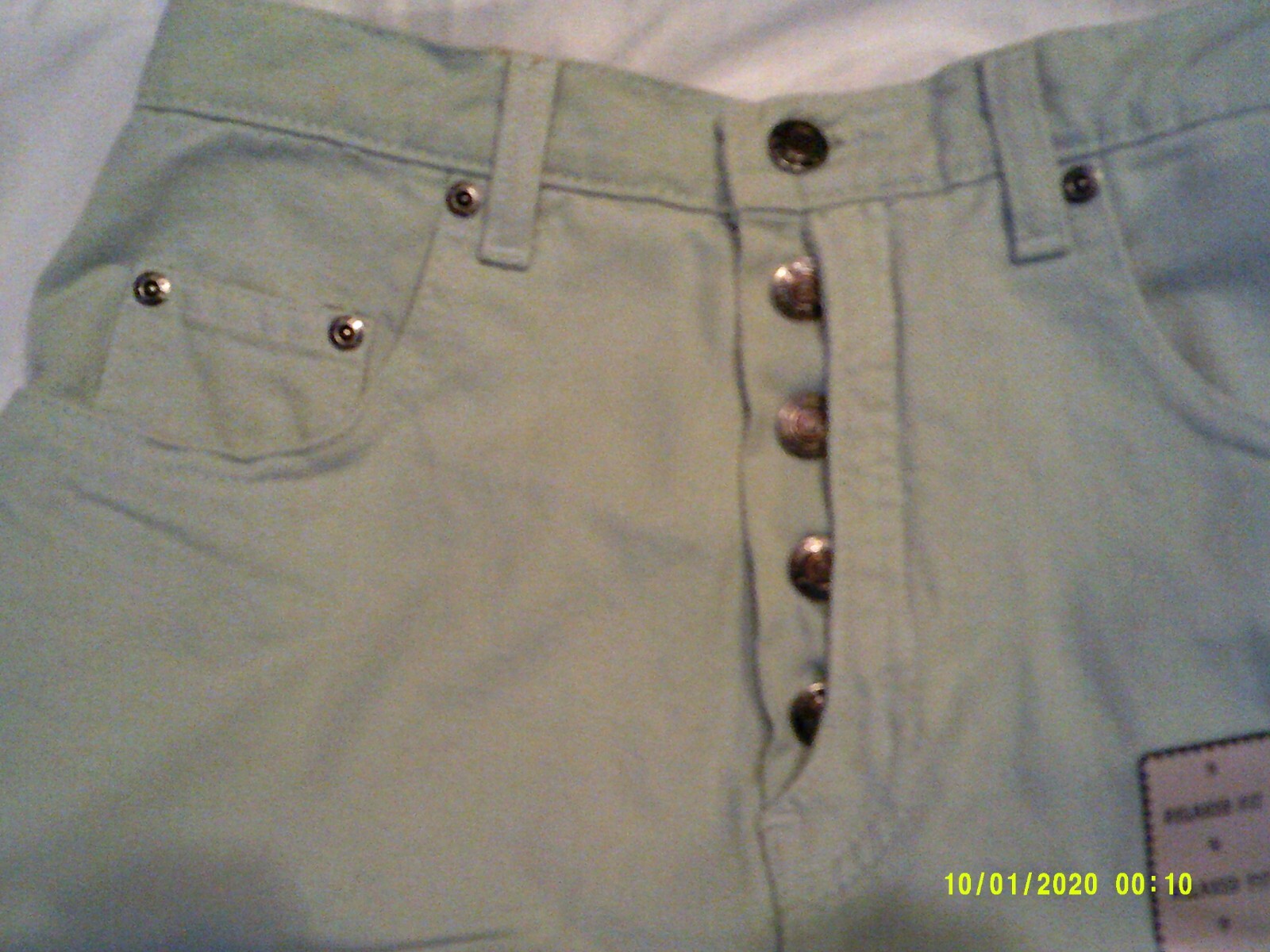 CANYON RIVER BLUES 90s Lt Green Shorts 5 BUTTON FLY 5 POCKET RELAXED FIT SIZE 9