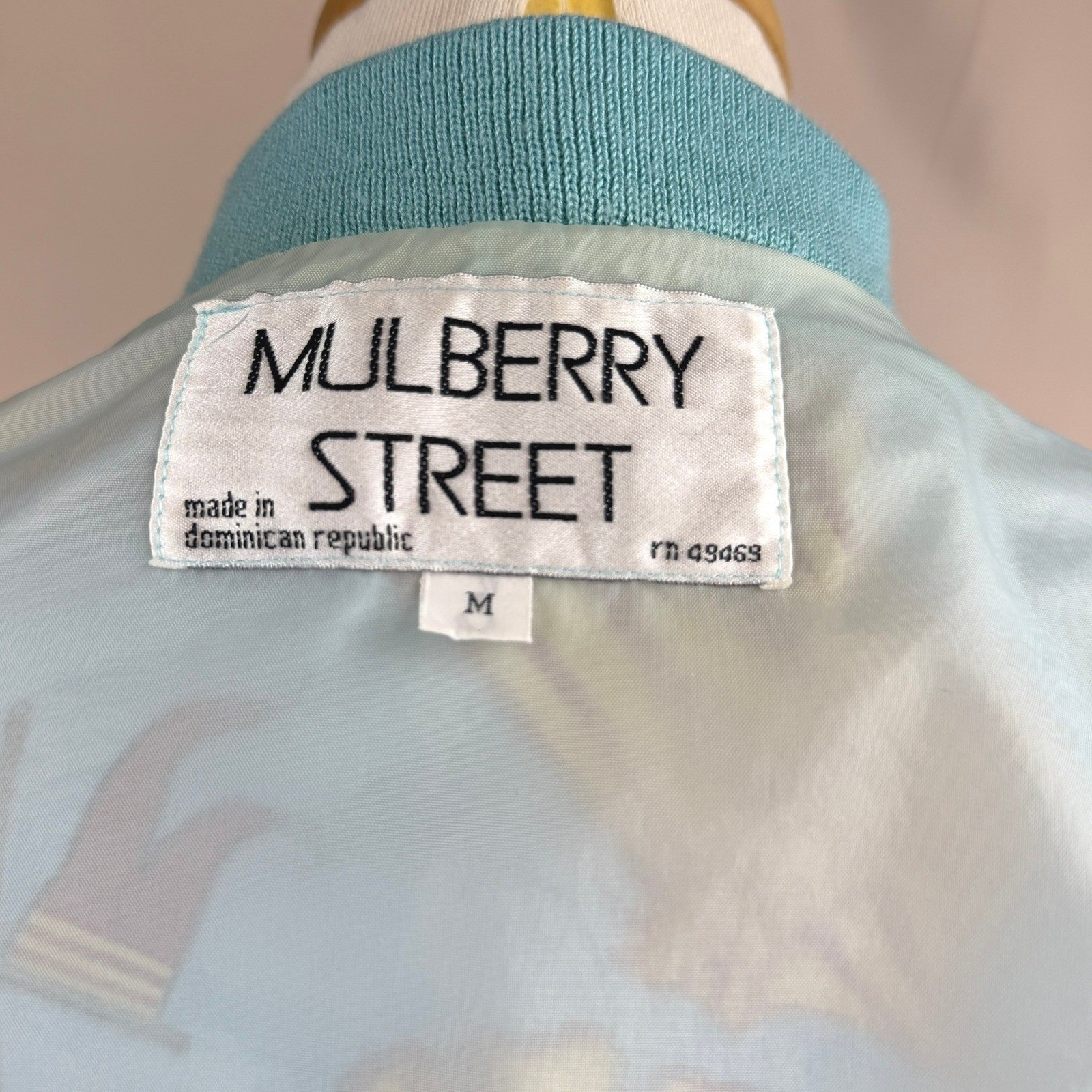 Vintage 80s MULBERRY STREET Womens (M) Bomber Jacket Coastal Aztec Sun mobwife
