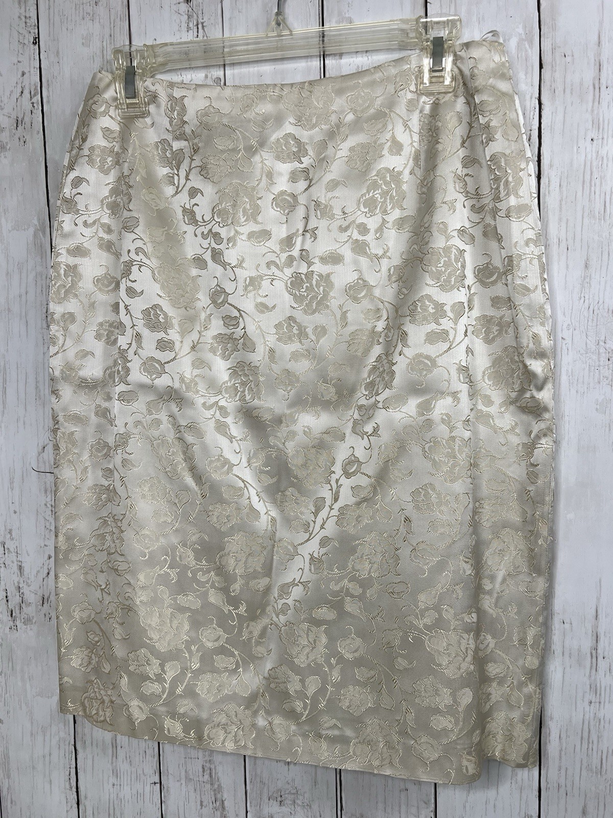 Vintage Maggy Skirt Suit Size 8 White on White Floral Pencil Skirt Wedding Party