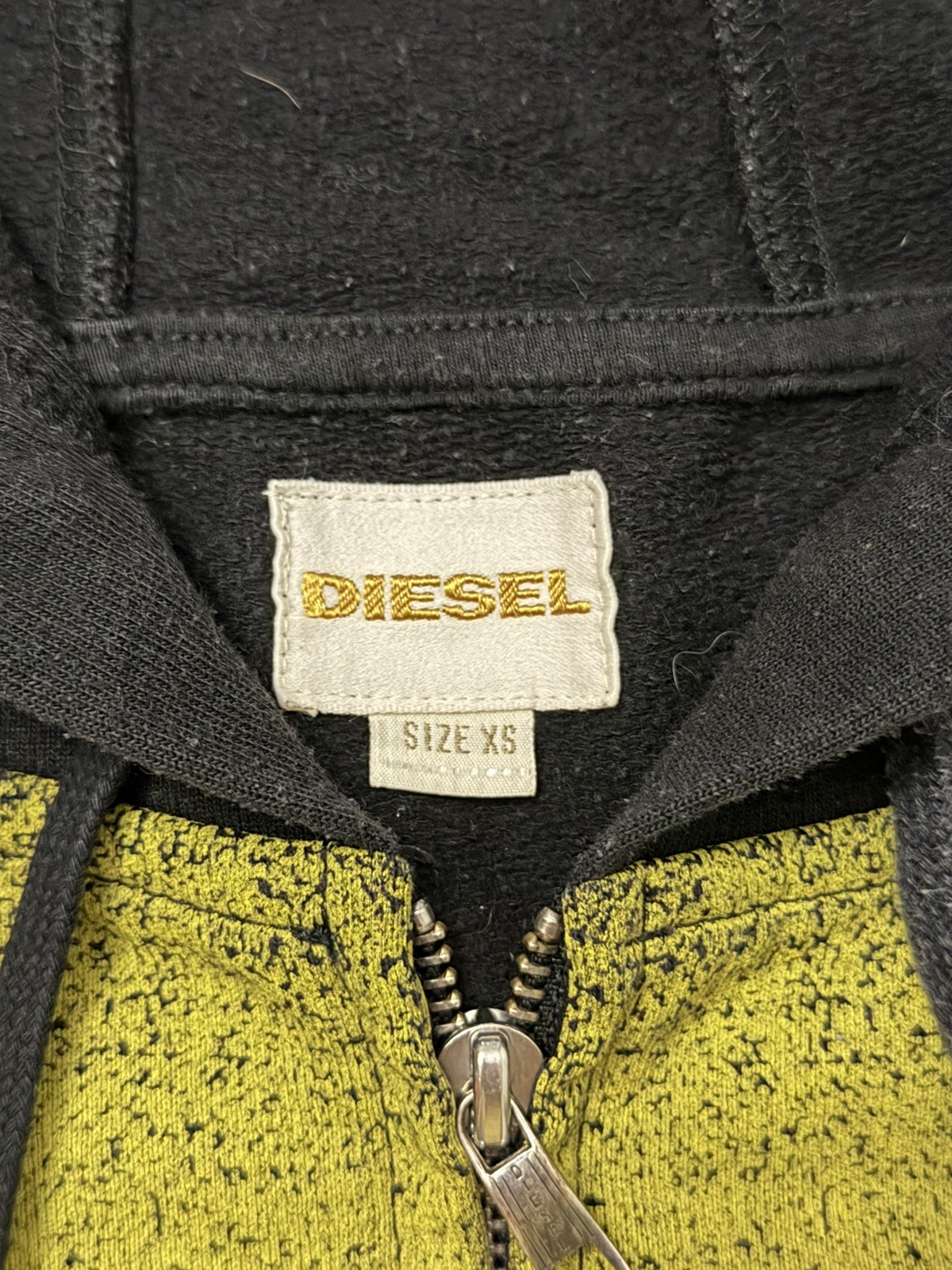 vintage 90s Diesel women’s Sleeveless Hoodie Dress Yellow & Black Gradient – CS
