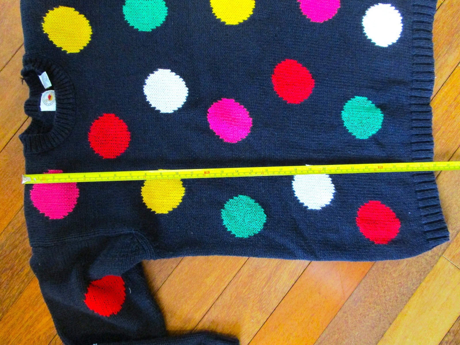 VINTAGE 80’S 90’S POLKA DOT SWEATER BY MARSH LANDING SIZE L, COLORFUL!