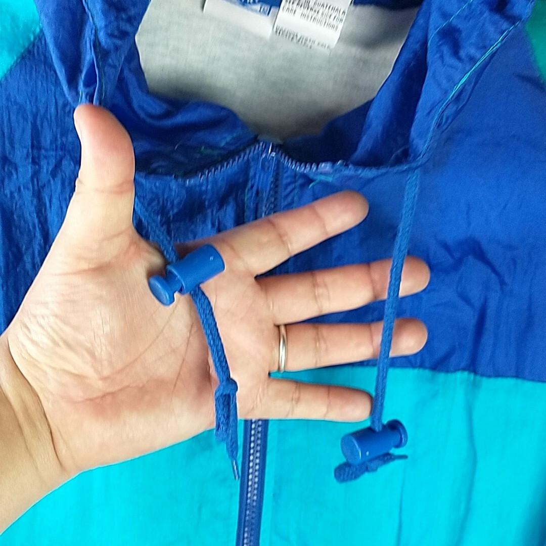 Pro Spirit Size L Color Block Windbreaker Hooded Sporty Jacket Retro Full Zip