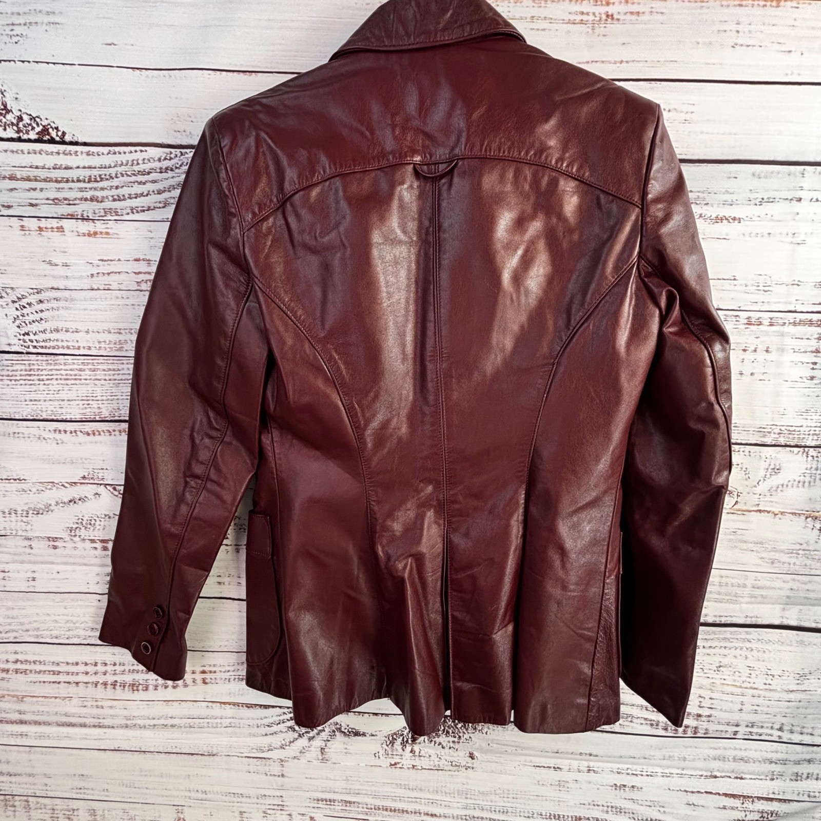 Vtg Dark Academia Equestrian Leather Blazer Etienne Aigner 12 Burgundy Oxblood