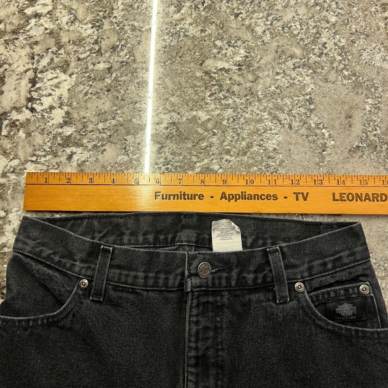 Vintage 1990s Harley Davidson Black Denim Classic Straight Leg Jeans 6R
