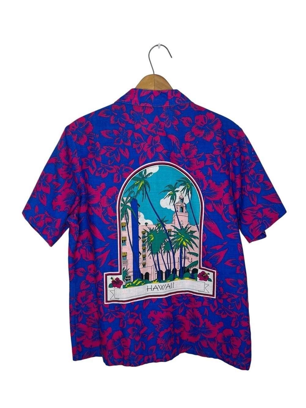 Cheryl Tiegs Hawaii Vintage 80s Hibiscus Hula Girl Shirt Royal Hawaiian Hotel