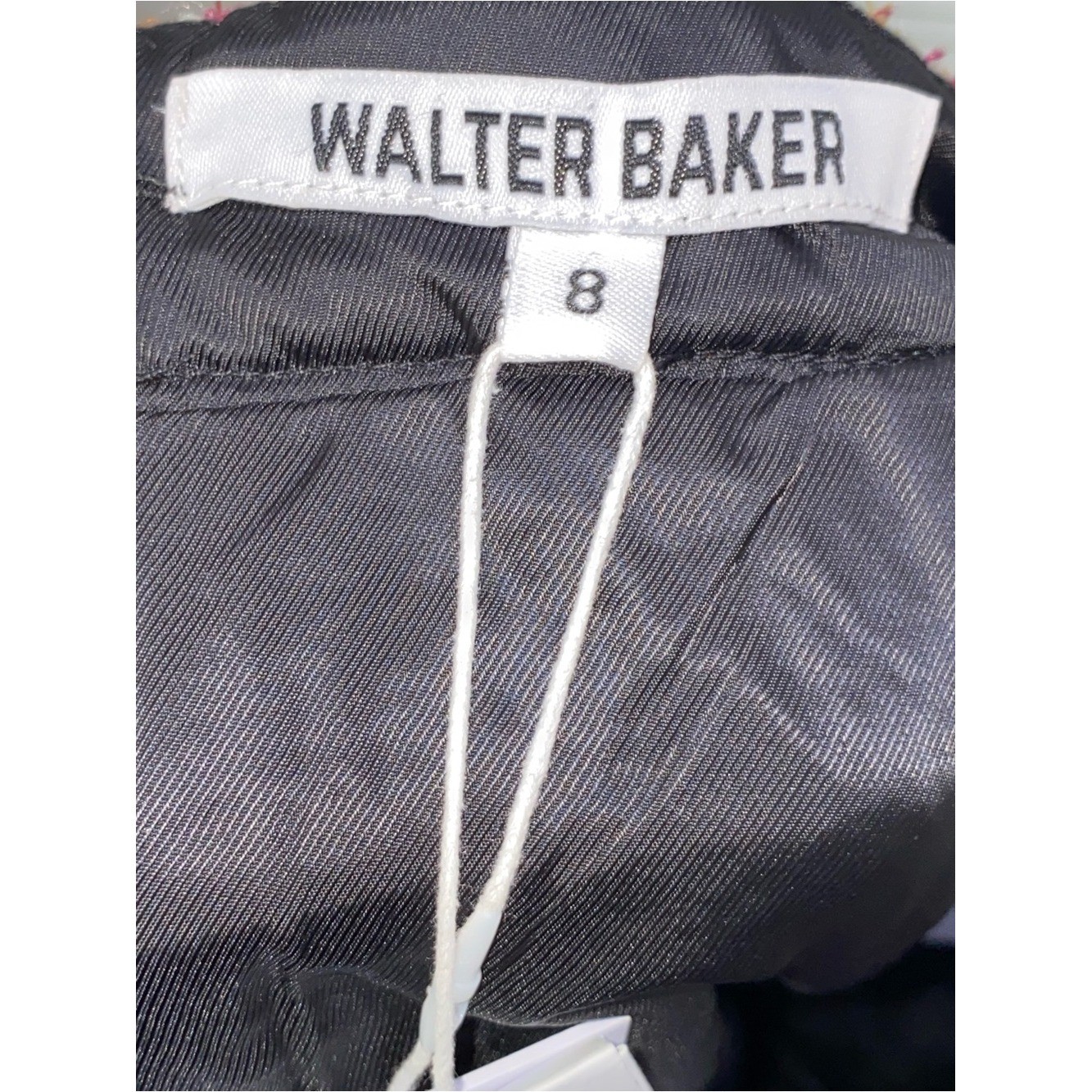 Walter Baker Tweed Mini Skirt Fringed Hem Gold Buttons Pink Black Cream Size M⁠