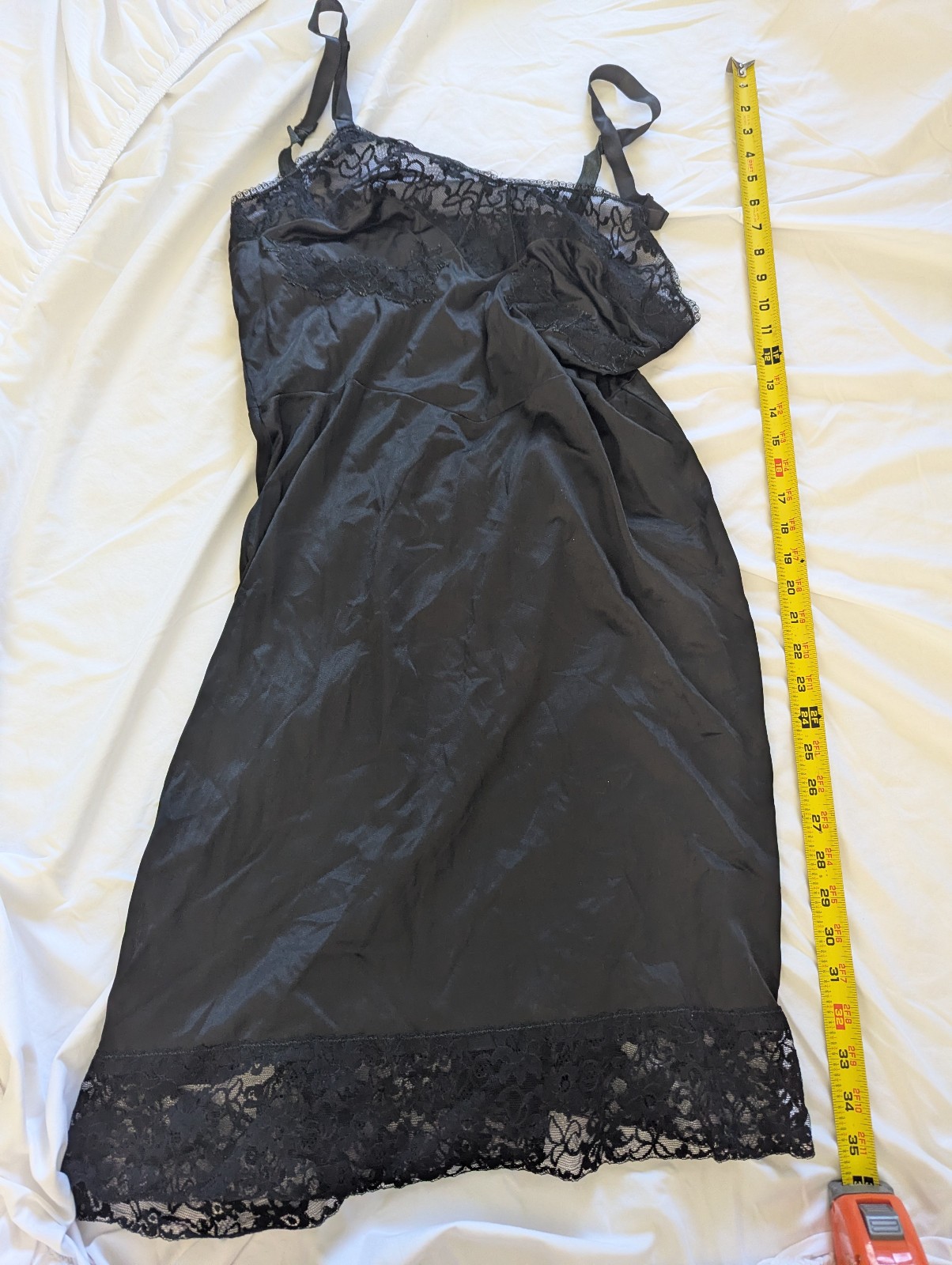 Black Lace Slip Dress vintage warners’s canada 1860s lingerie nightie girls sexy