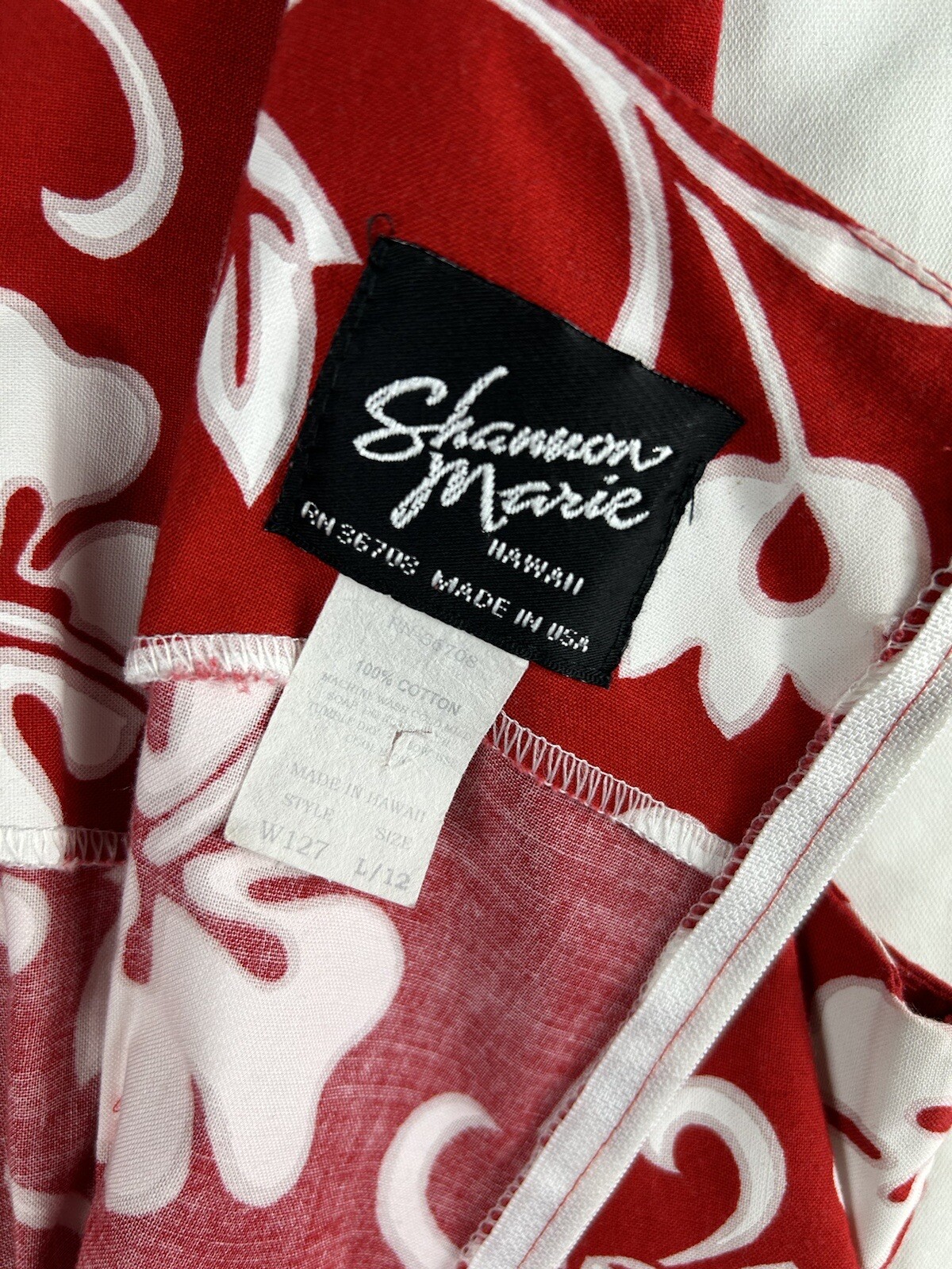 Vintage Shannon Marie Hawaiian Floral Cotton dress Size L/12