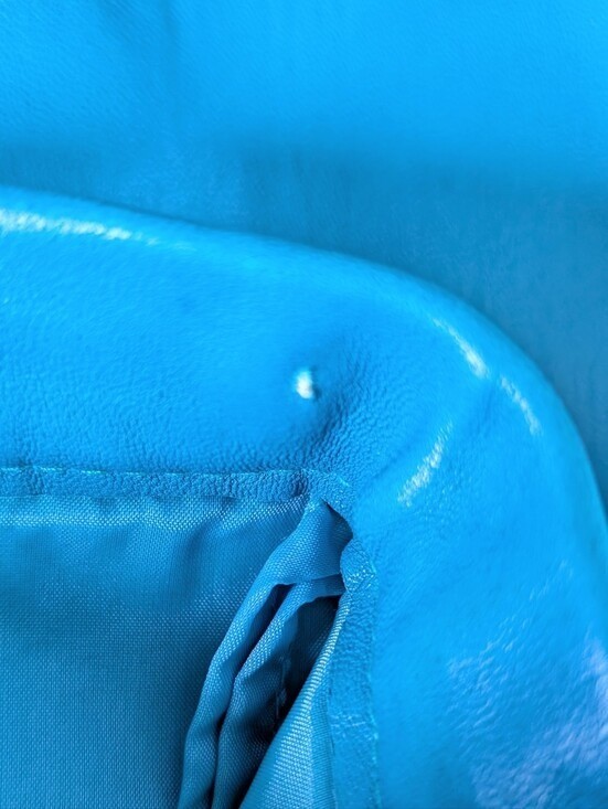 Vintage 80s Michael Hoban North Beach Leather Mini Skirt 5/6 Cobalt Blue Biker