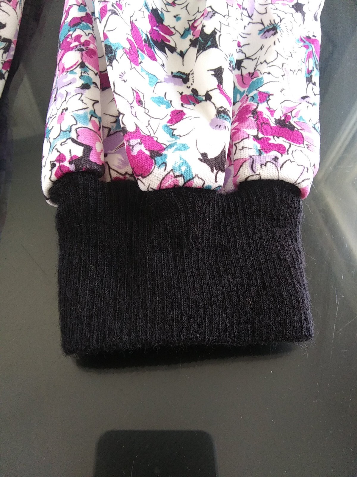 VTG 80s USA made Women Plus Size Top 24W 26W Purple Flowers Long Sleeve