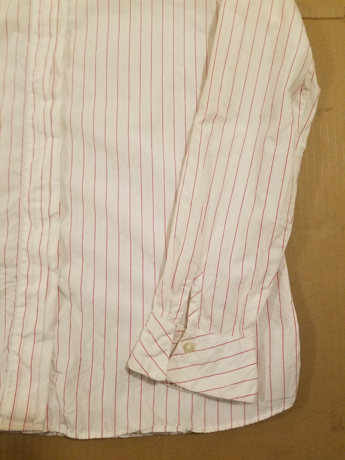 Vintage Roots Shop For Women’s Sz 14 White Pink Pinstripe Button Up L/S Top
