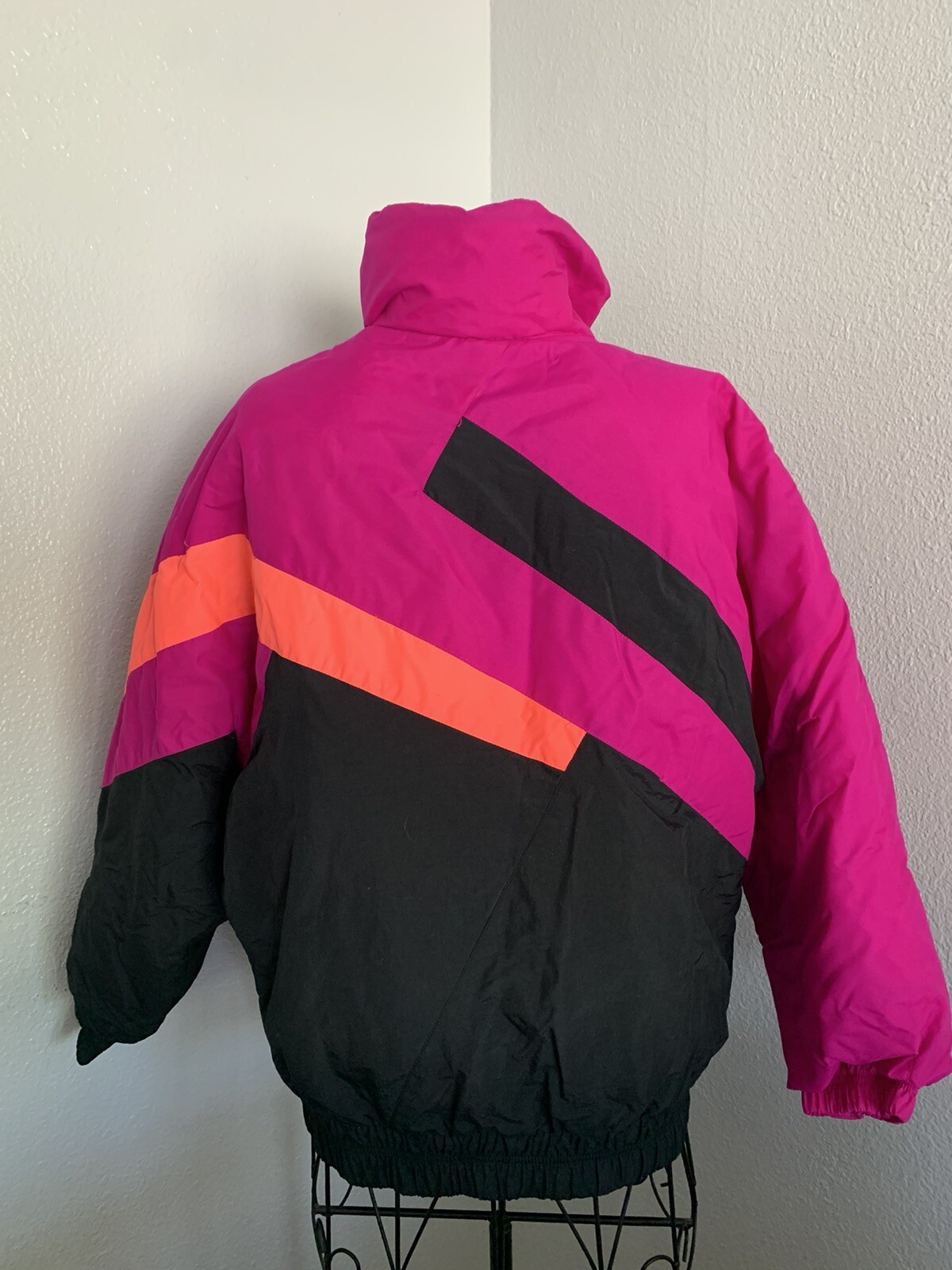 Cornice Womens Medium Windbreaker Winter Jacket Vintage Pink Coral Black Purple