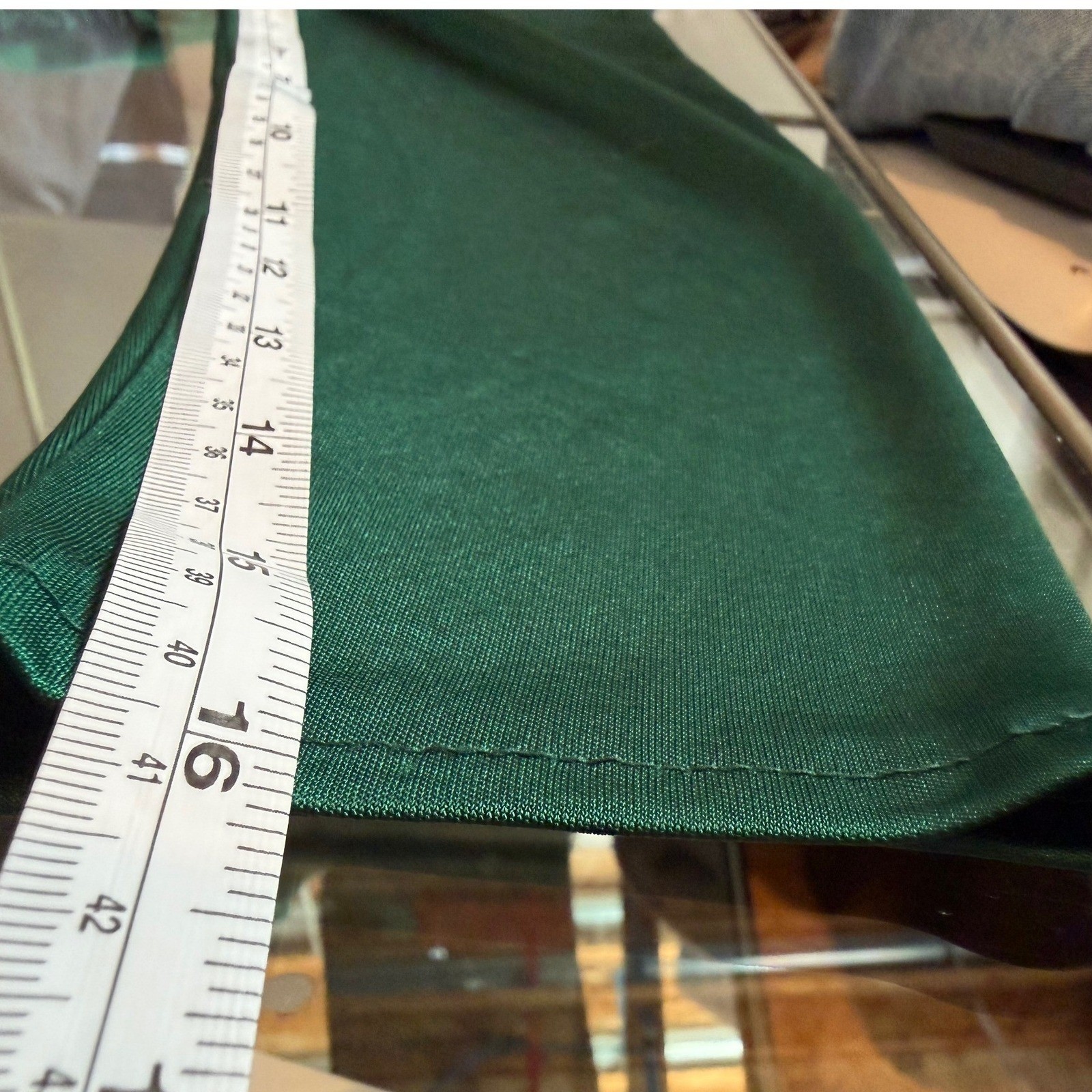 VTG Filigree Ltd Emerald Green Ruched V-Neck Midi Dress 80s Made in USA Size 8