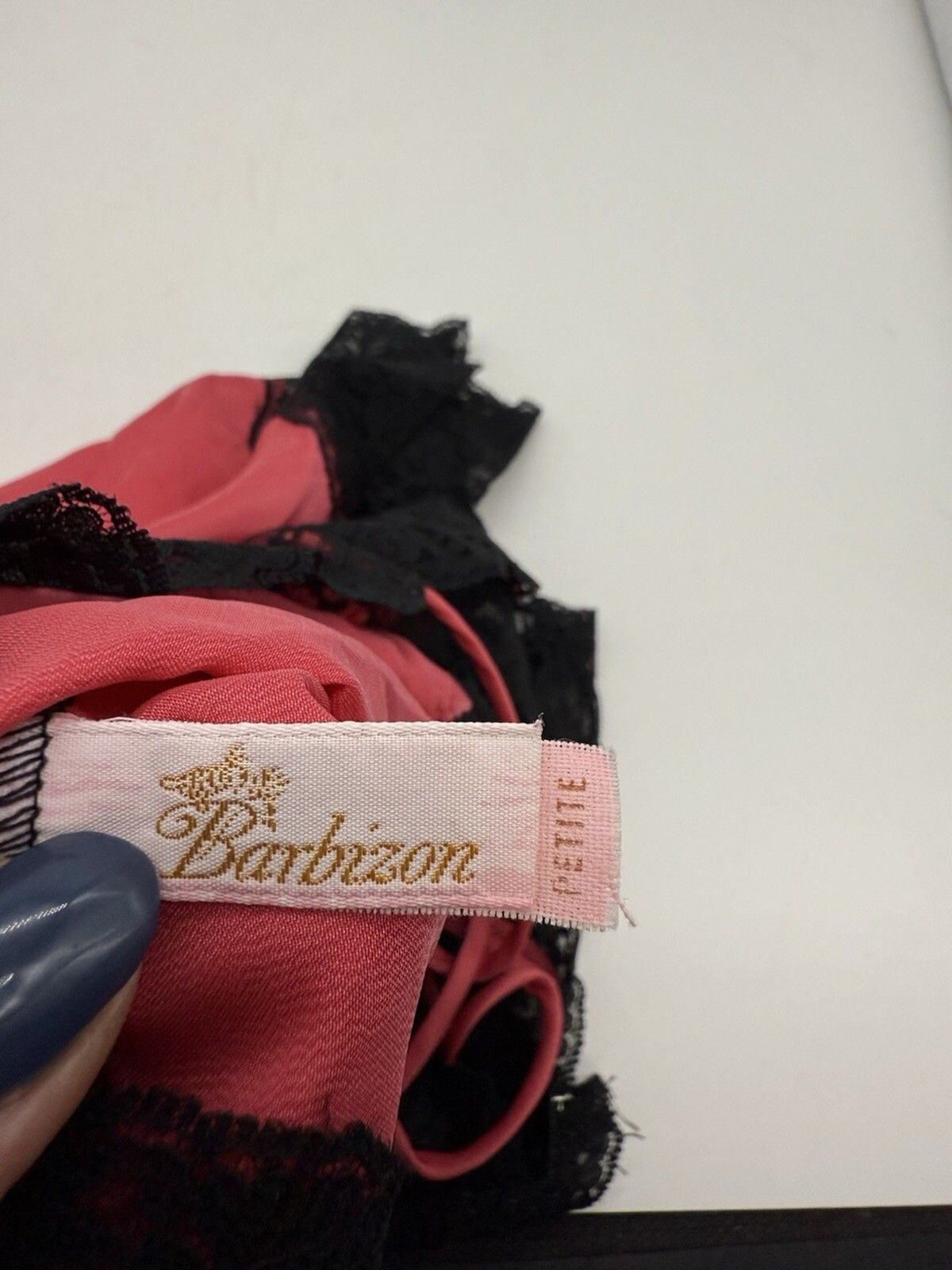 Vintage Barbizon Satin Remarque Teddy Red Size Petite Black Lace Lingerie