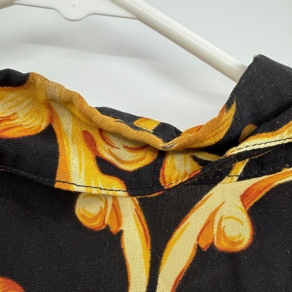 Vintage faith leopard all over print beaded button up blouse large