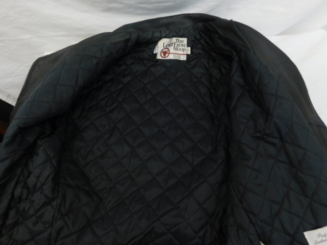 VINTAGE BLACK LEATHER MOTORCYCLE JACKET SEARS SIZE 10 SMALL BIKER COAT USA