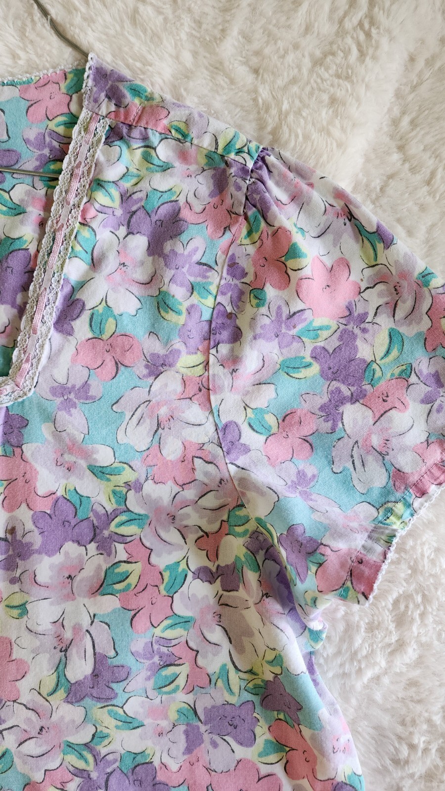 Vintage K-Mart PINK With Pearl Style Snap Closure House Coat Duster Nightgown L