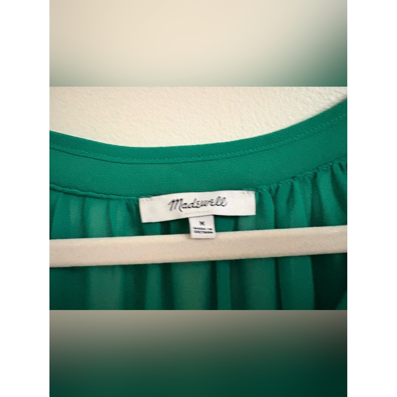 Madewell Sheer V-Neck Dolman Sleeve Maxi Dress medium Verdant Green flowy femini