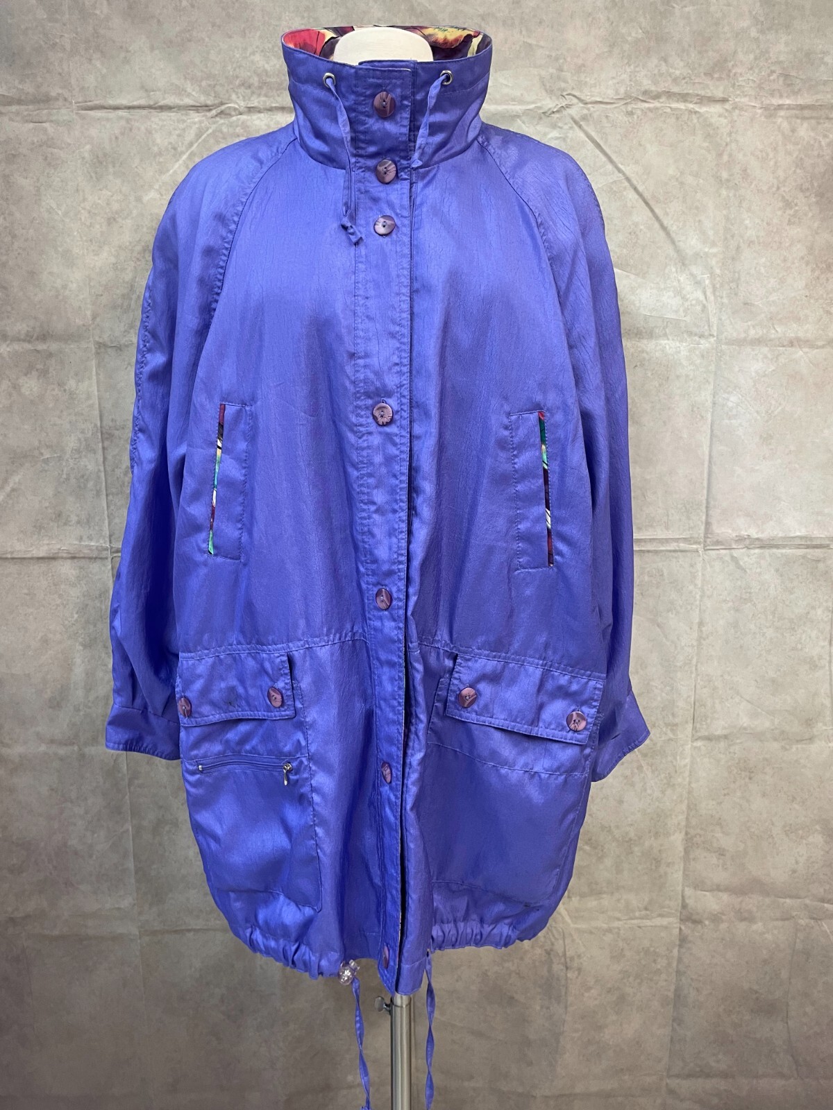 Current Seen Vintage Women’s Violet Button Front Windbreaker Jacket Size 20W