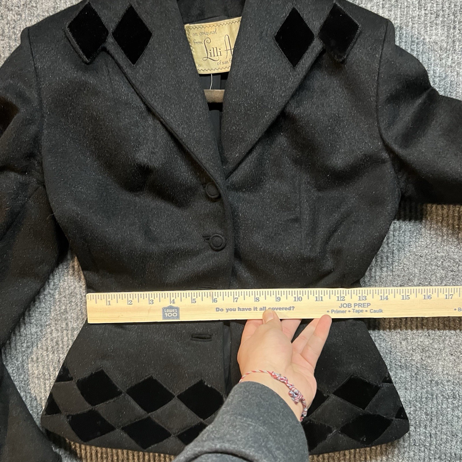 Lilli Ann San Francisco Mohair Wool Blend Blazer Coat Sz Small Hourglass VTG 40s