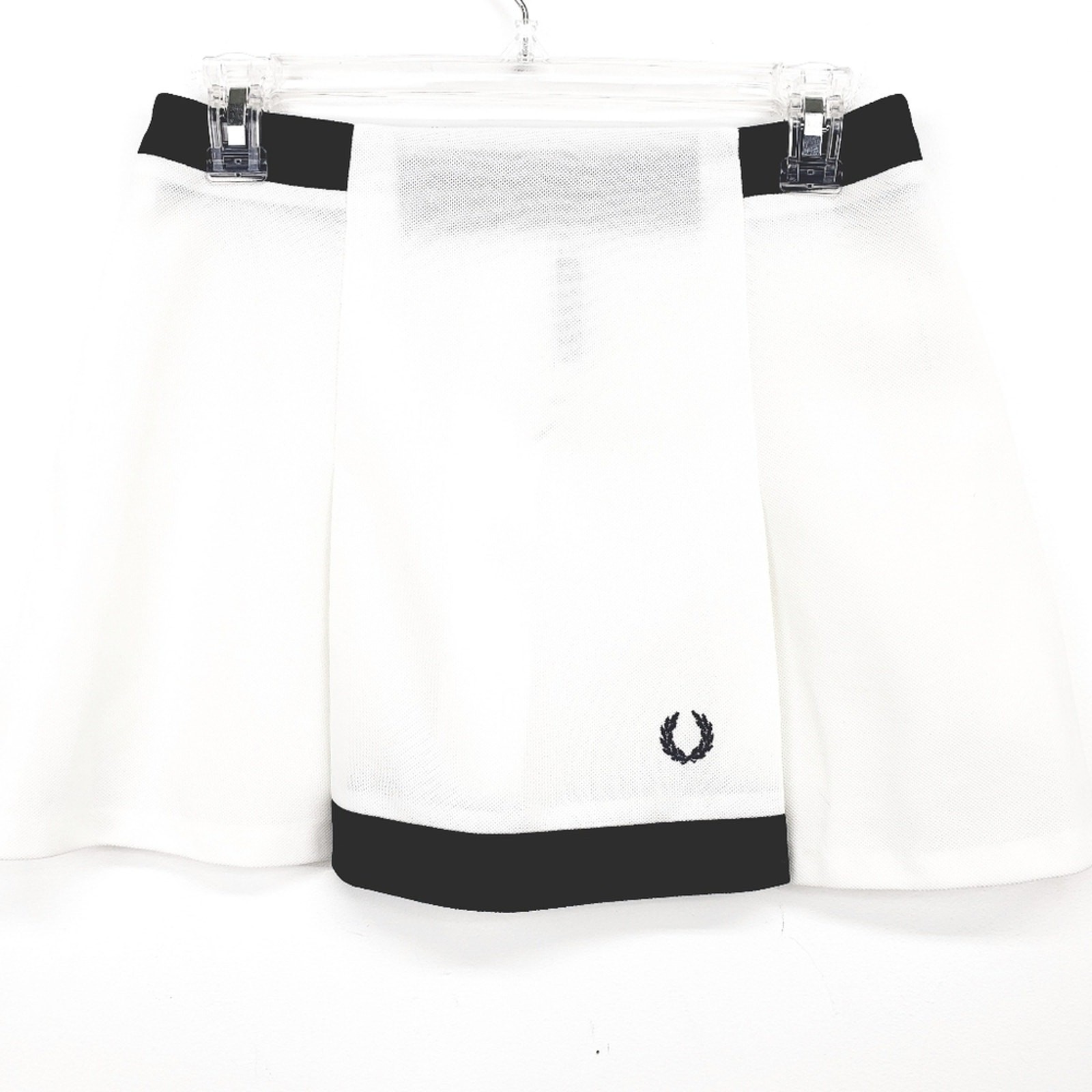 Fred Perry Sportswear Vintage Tennis Skirt White Black Pique Wrap Size 42