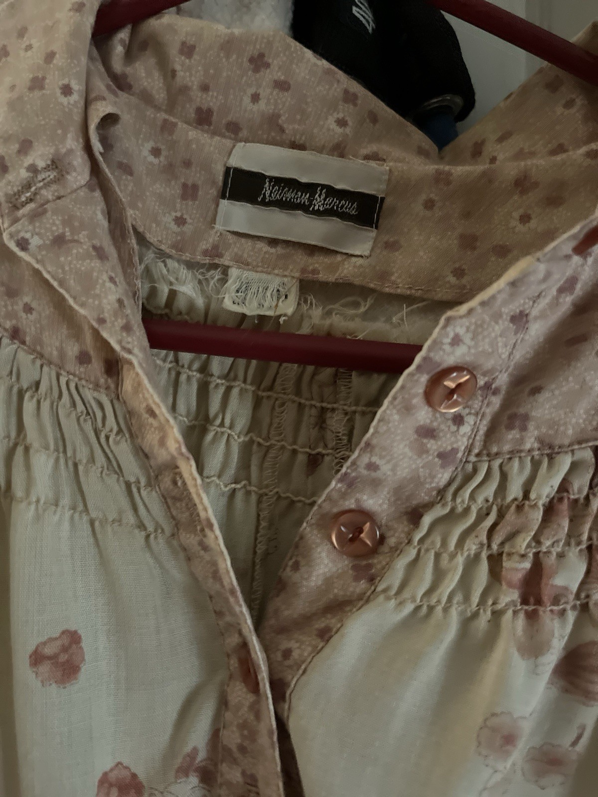 Womens Vint. Nightgown. SM. Nieman Marcus Boho Dressing Gown Prairie Look