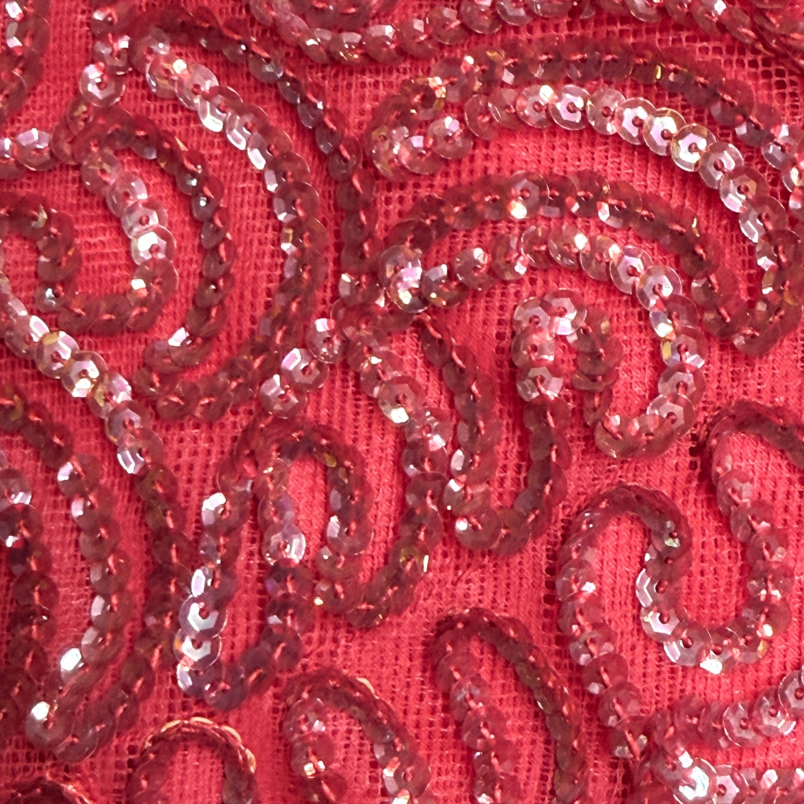 VTG 60s Mike Benet Formals Red & Sequin Party Dress, Fit and Flare SZ 9