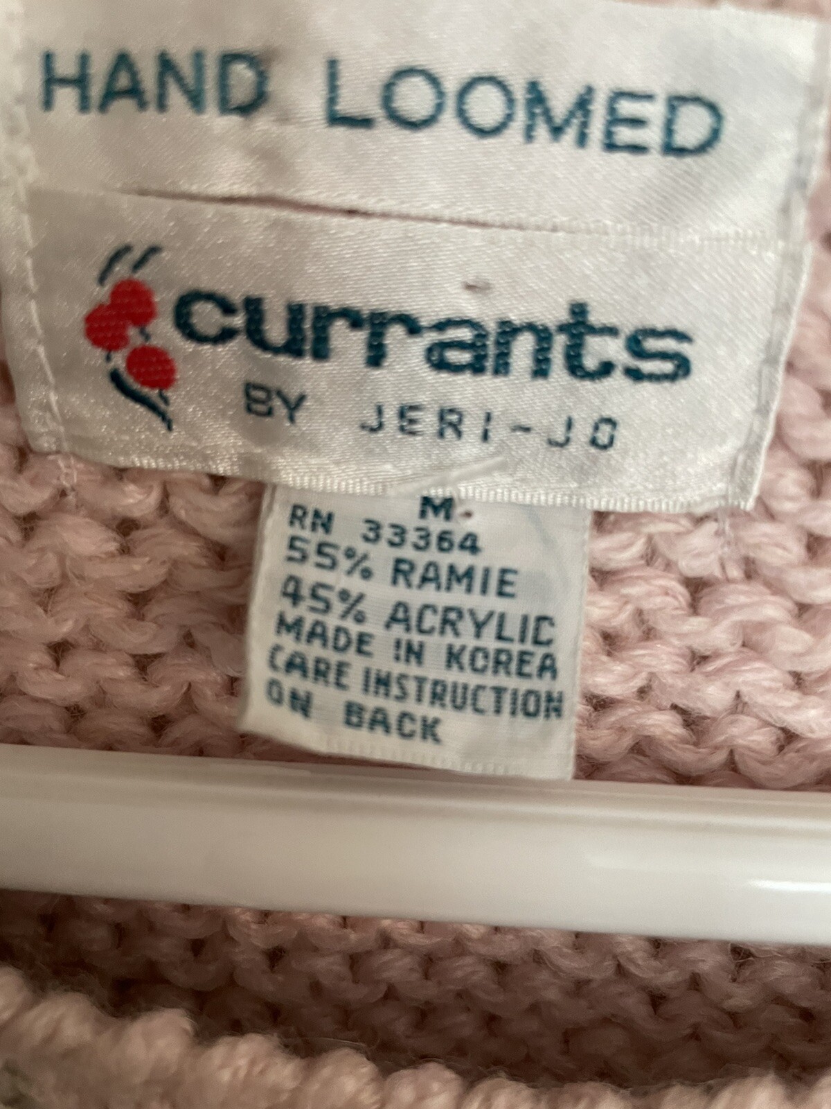 Vintage Currant by Jeri Jo sweater hand loomed size M 1980’s prop