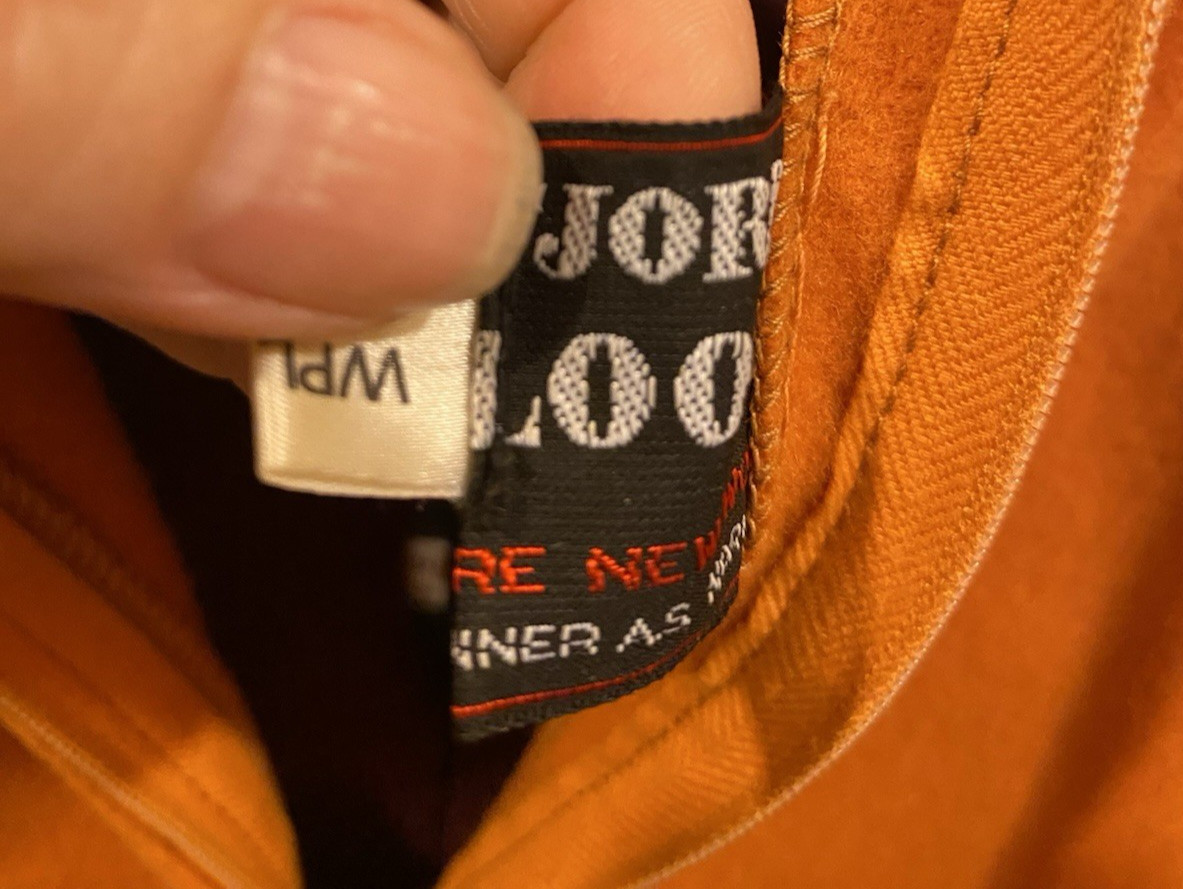 Vintage 100% Wool Orange Nordic Jacket Costume Folk tunic back zipper scandi