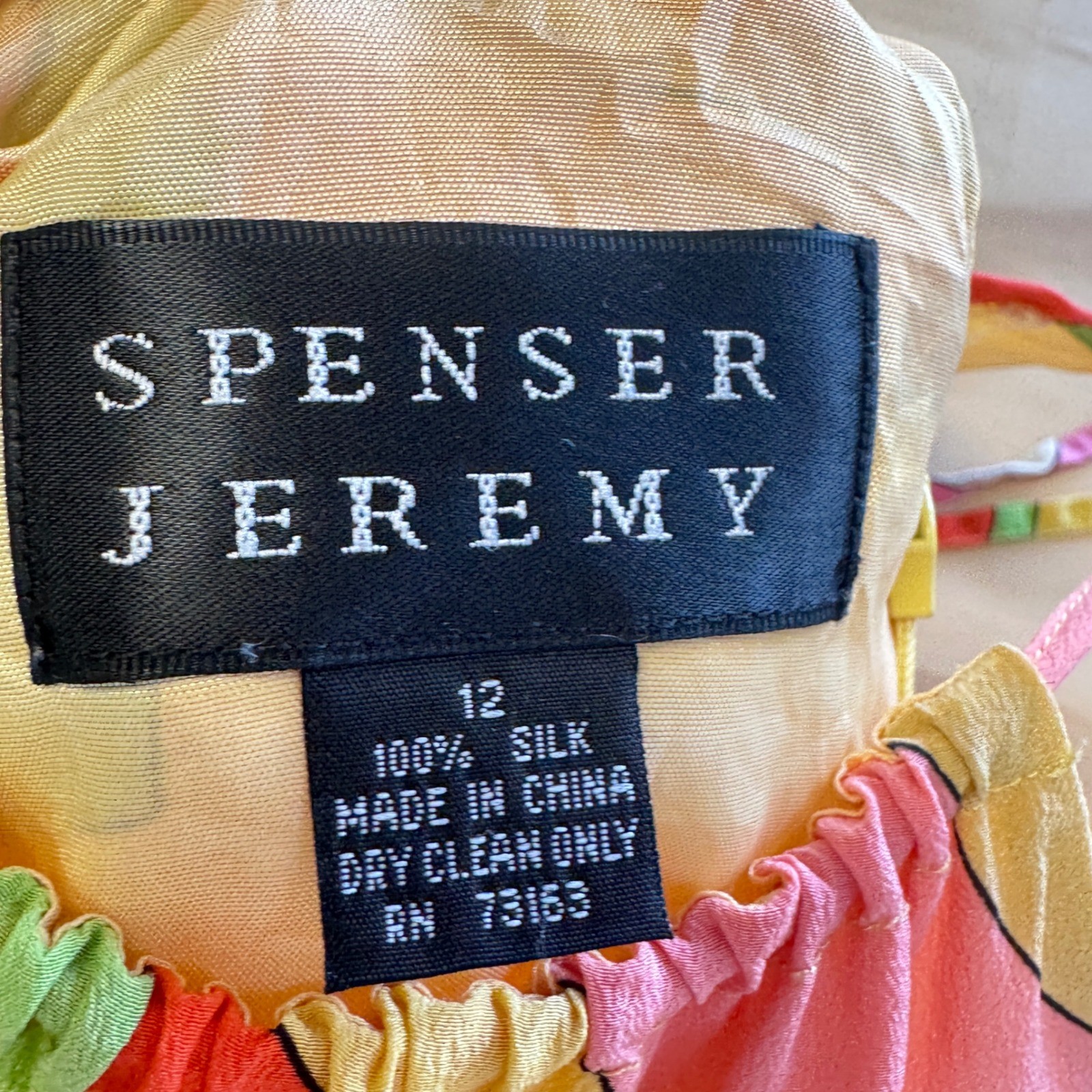 Vintage Spenser Jeremy 100% Silk Halter Maxi Dress Size 12 Geometric Faux Wrap