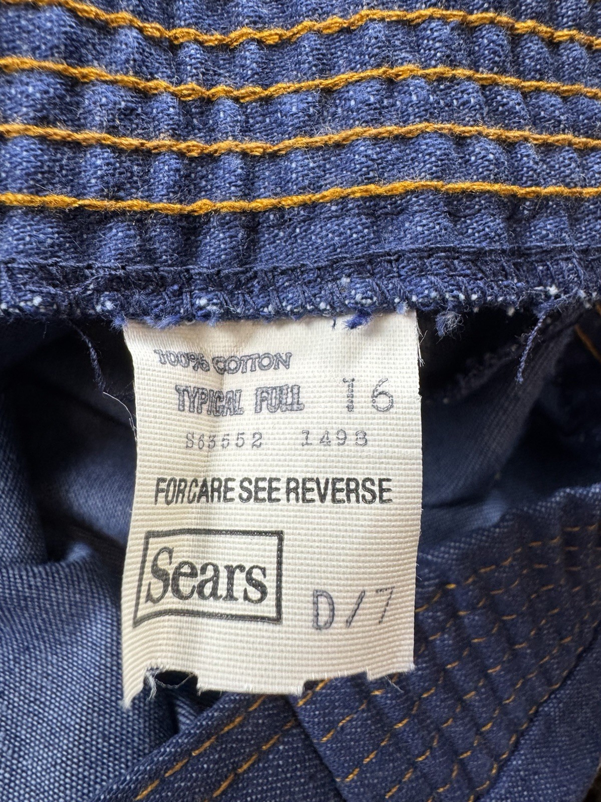 MINT VTG 70s Sears JTF High Rise Blue Denim Jeans Women’s 32×33 Flare Talon Zip