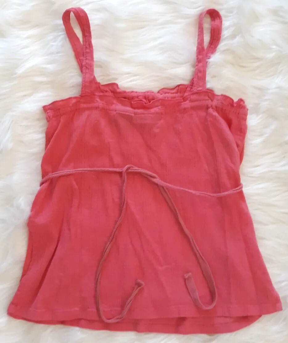 Vintage Wet Seal Split Side Tank Top Women’s Size Small Coral Pink Y2K