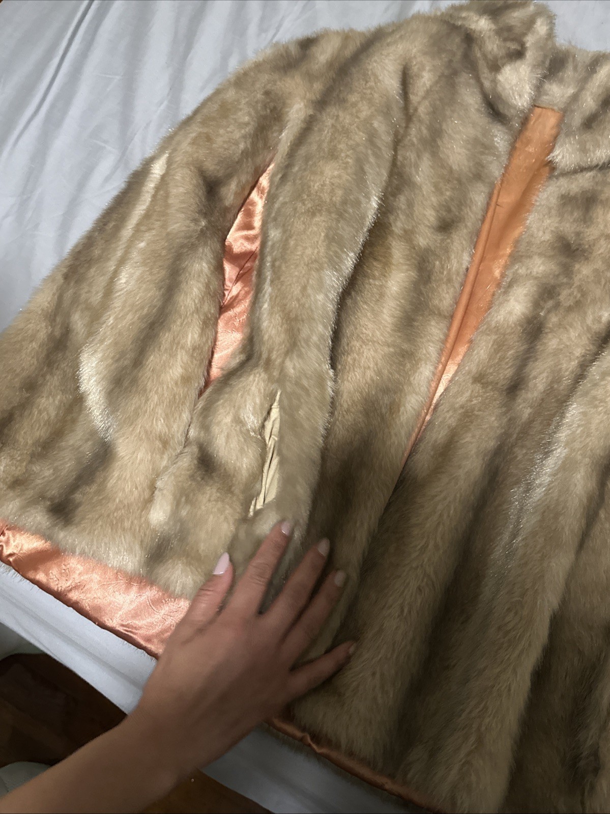 SEARS Vintage 70’s The Fashion Place Faux Fur Cape Cloak Poncho Coat One Size