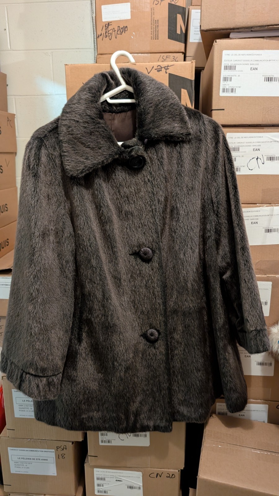 Vintage La France “Simotta” Faux Fur Coat – Styled by Irving Posluns – Brown…