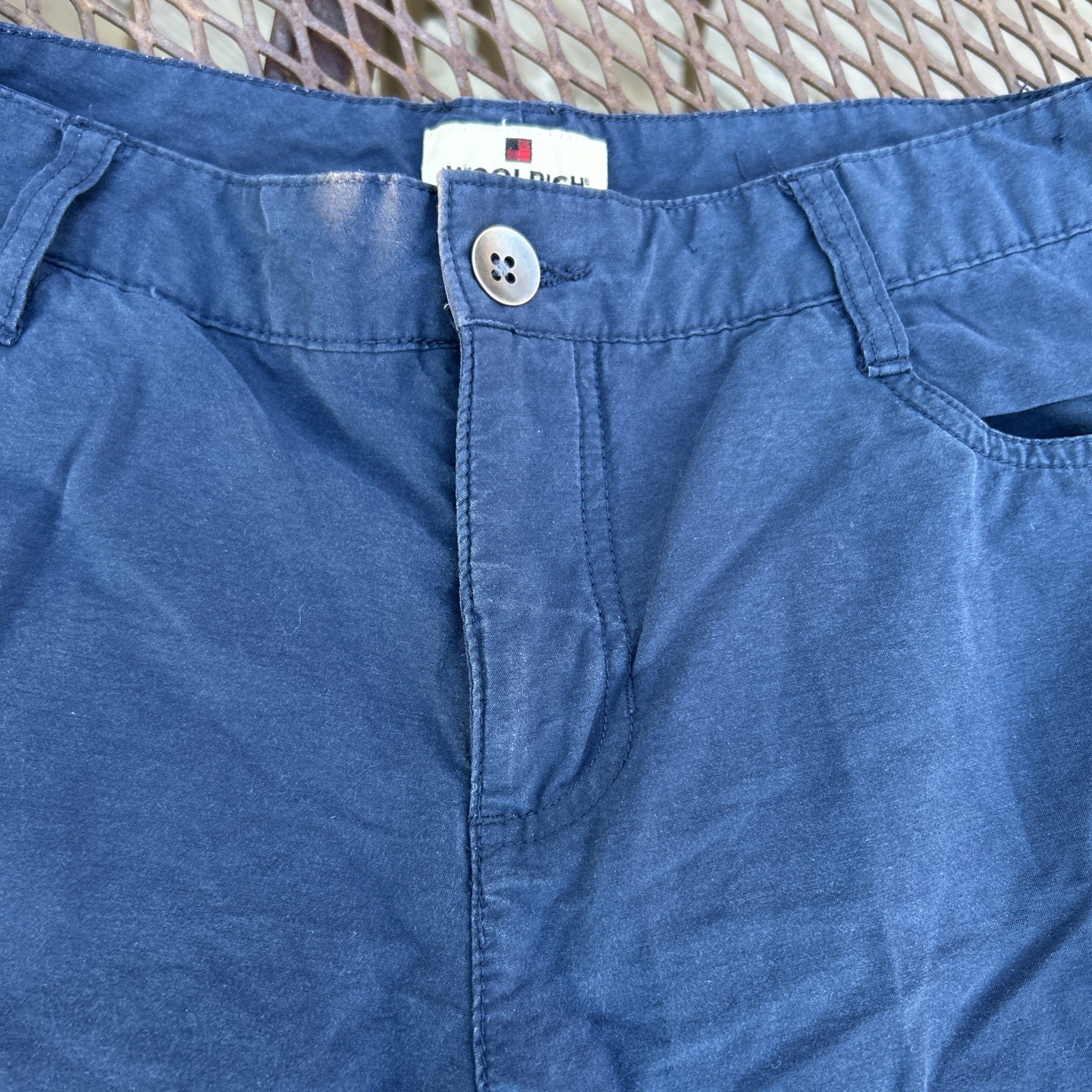Vtg true 80s Woolrich Capri Shirts cargo pocket Navy Blue dark Women’s-size 8