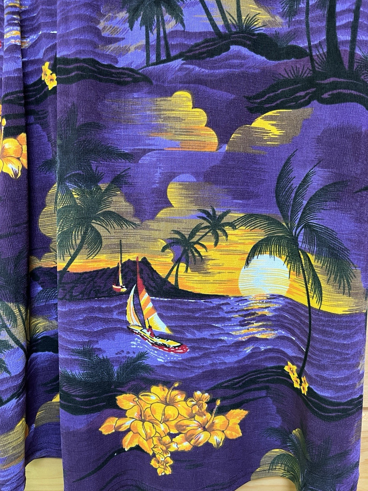 Vintage 90s Body Con Purple Beach Dress With Orange Accents Size L