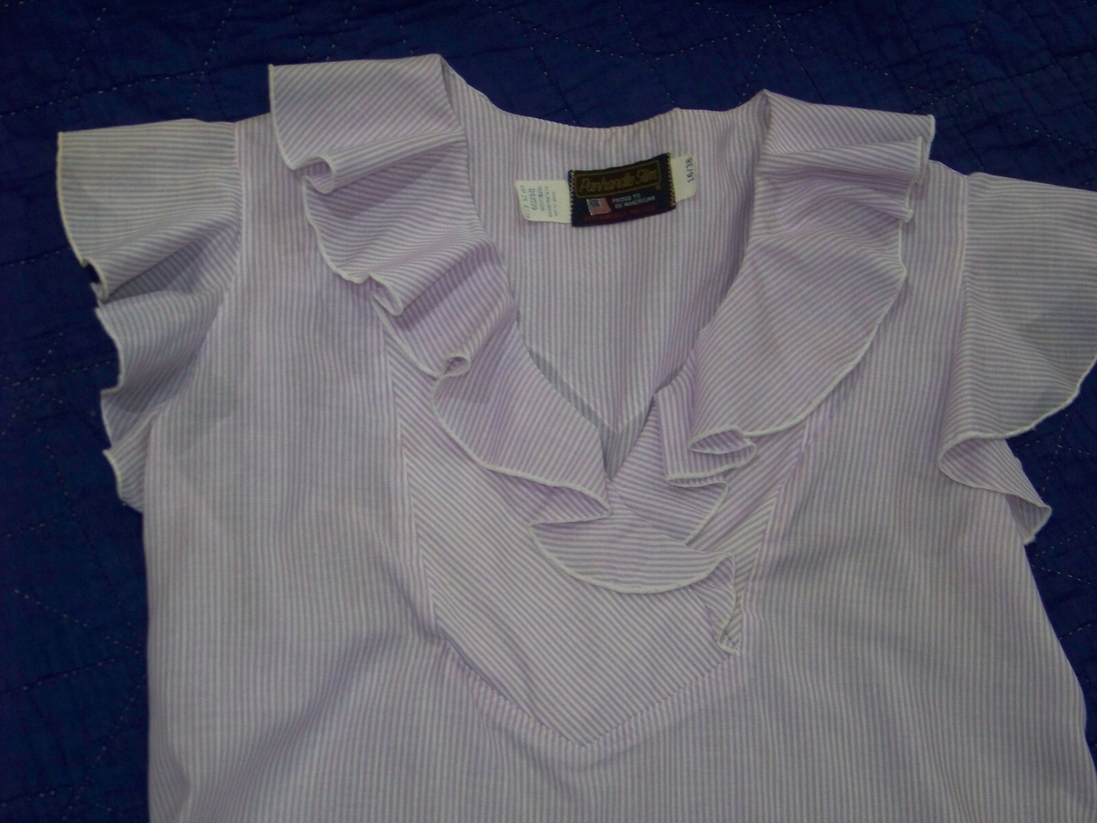 Vintage Panhandle Slim Pullover Top – Flutter Sleeves – 16/38 (See Measurements)