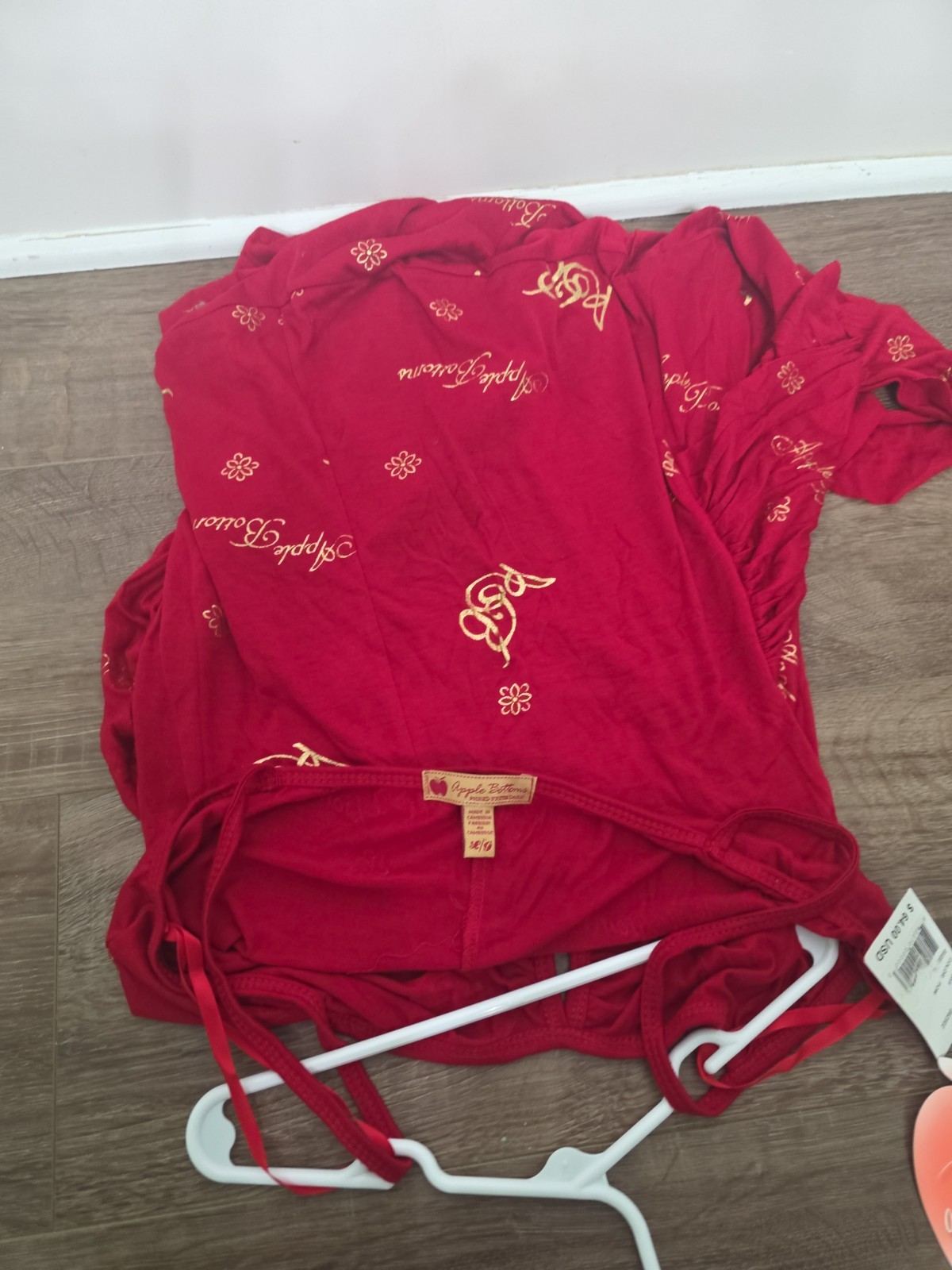 🚨 DEADSTOCK Vintage 2003 Apple Bottoms Red & Gold Logo Dress / Tunic NWT